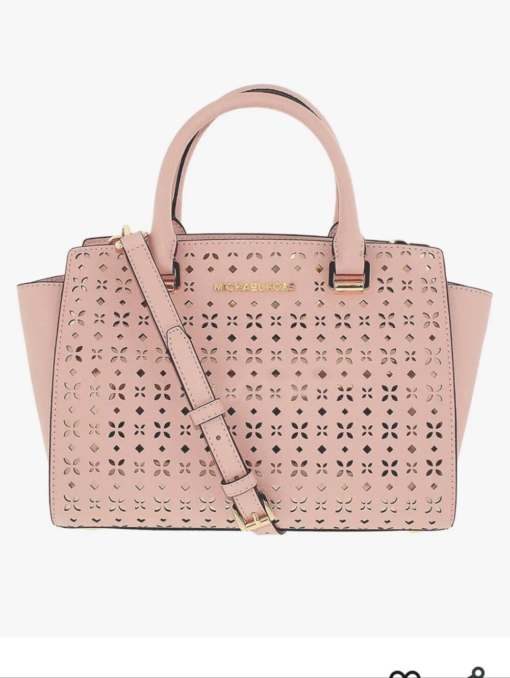 Michael Kors Blush Pink Selma Saffiano Satchel with Shoulder Strap